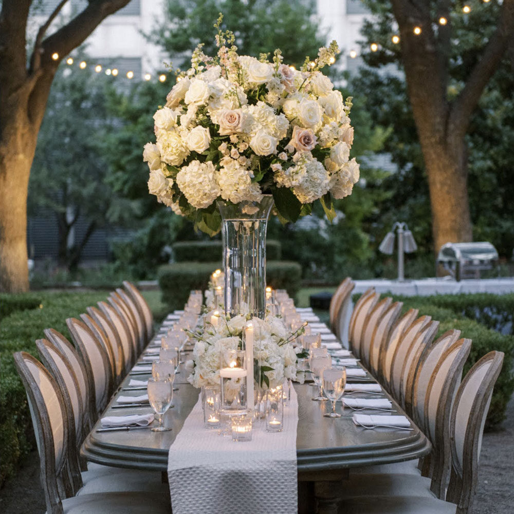 Wedding reception florals by Bella Flora of Dallas